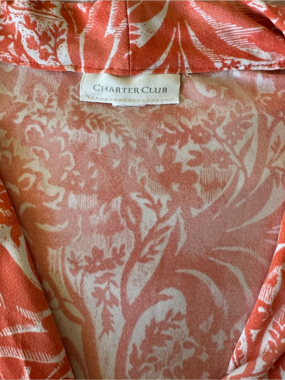 Charter Club Orange Floral Sleeveless
Drape Neck Blouse XXL - Picture 4 of 10